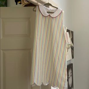 Shrimp and grits seersucker multi striped dress